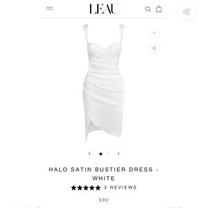 NWT HALO SATIN BUSTIER DRESS - WHITE Leau